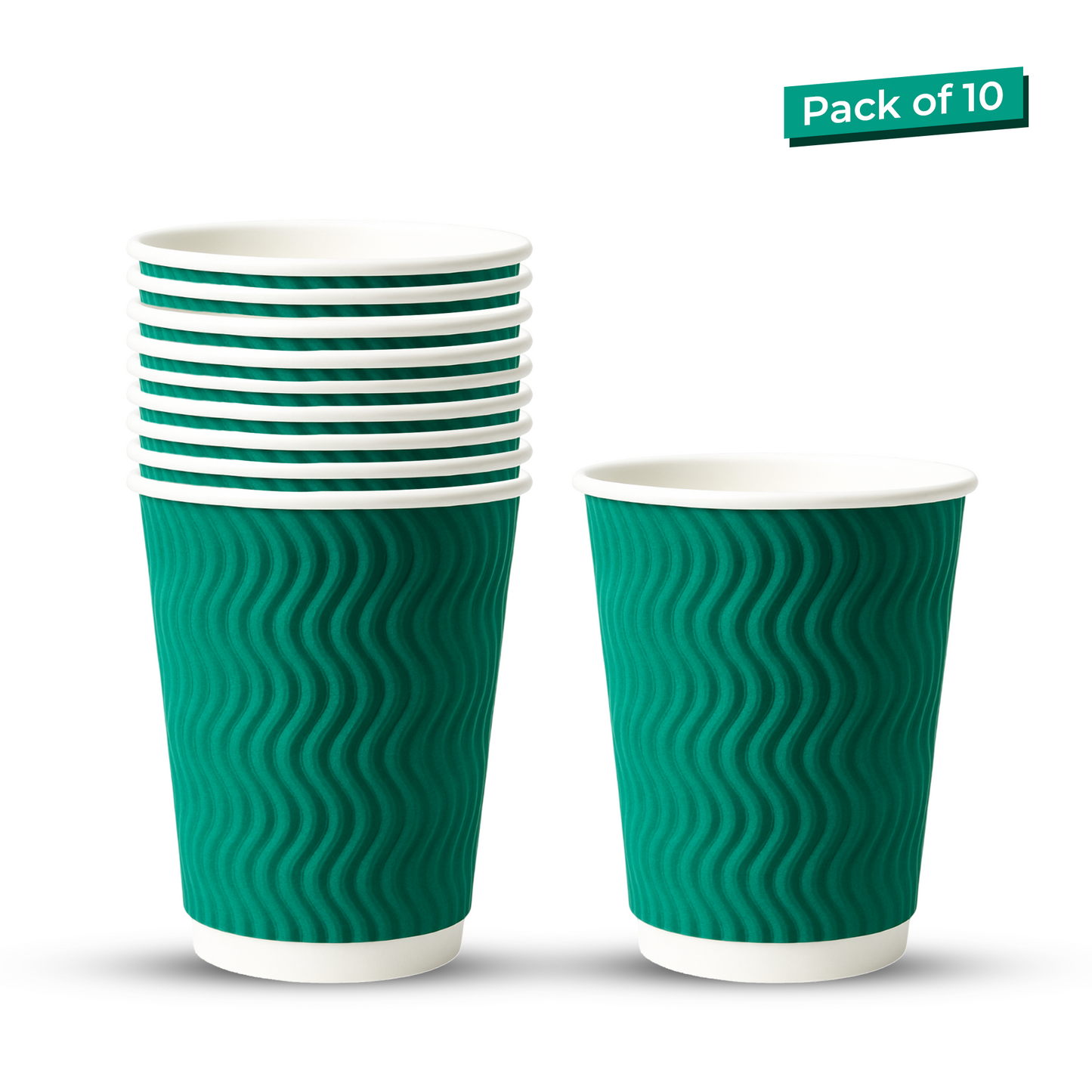 Careswipe Green Ripple Paper Cups 360 ml – Pack of 100