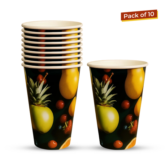 Printed Paper Cups (Fruit Design) 450 ML – Pack of 100