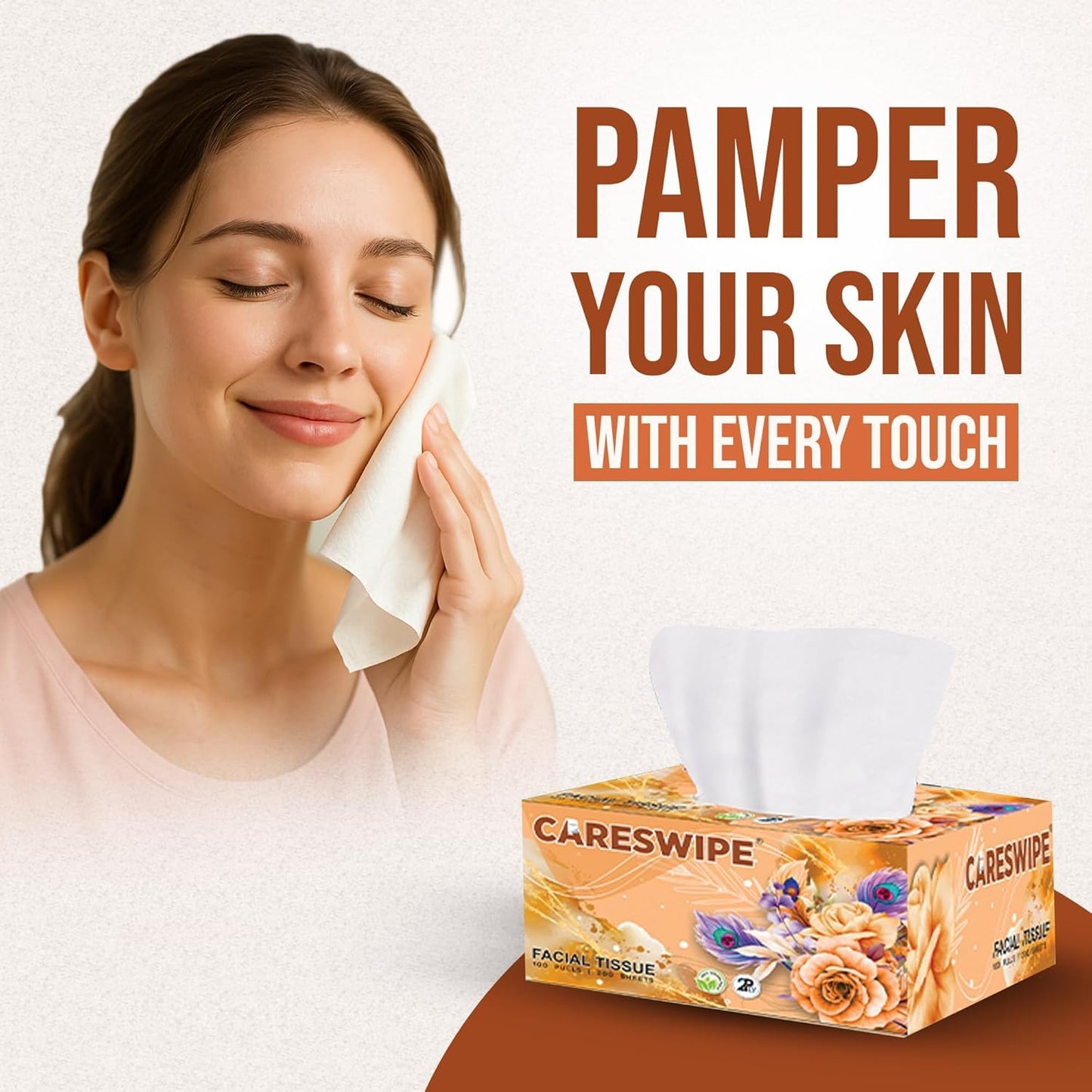 Careswipe 2 Ply 100 Pulls Facial Tissue Paper 60 Tissue Box in 1 Carton Box - Direct Supply for Hotels, Office, Retail, Bulk Wholesale Supply