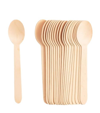 Careswipe Wooden Spoons Cutlery Set 16cm 25 pcs in 1 Master Box 25 Packets Per Carton Toal 5000 Pcs