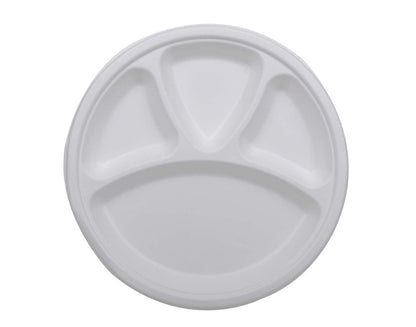 Careswipe 4 Compartment Disposable Plate 11 inches 10 pcs in 1 Master Box 50 Packets Per Carton Total 500 Pcs