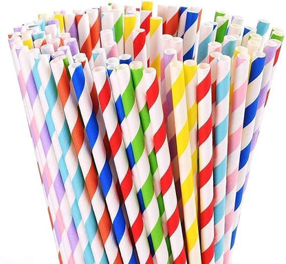 Careswipe Multicolor Straws 6mm x 8" colord any one depend on avaibility 50 pcs in  1 Master Box 200 Packets Per Carton Total 10000 Pcs