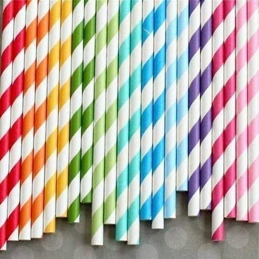 Careswipe Multicolor Straws 6mm x 8" colord any one depend on avaibility 50 pcs in  1 Master Box 200 Packets Per Carton Total 10000 Pcs