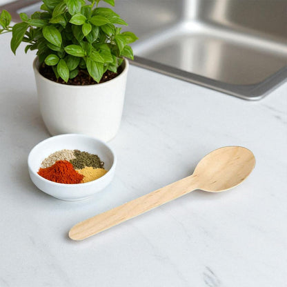 Careswipe Wooden Spoons Cutlery Set 16cm 25 pcs in 1 Master Box 25 Packets Per Carton Toal 5000 Pcs