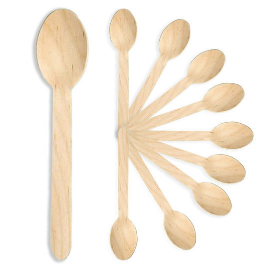 Careswipe Wooden Spoons Cutlery 14cm 50 pcs in 1 Master Box 150 Packets Per Carton  Total 7500 Pcs