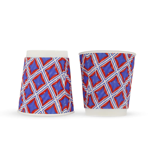 Careswipe Ripple Wall Printed Disposable Paper Cups (150ml) 25pcs in 1 Master Box 80 Per Carton Total 2000 Pcs
