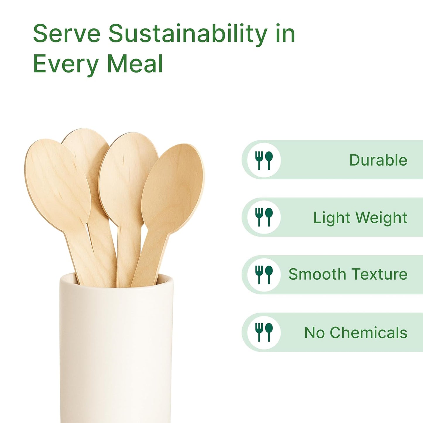 Careswipe Wooden Spoons Cutlery 14cm 50 pcs in 1 Master Box 150 Packets Per Carton  Total 7500 Pcs