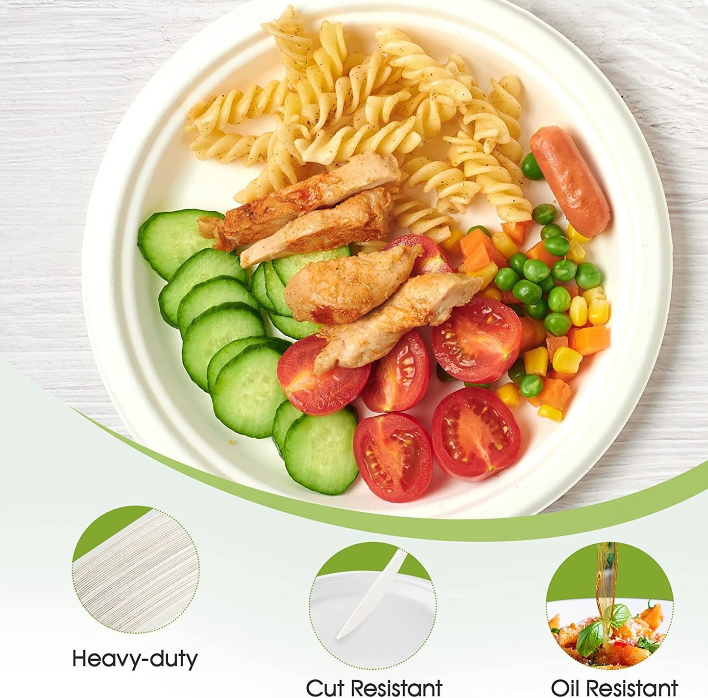 Careswipe Disposable Round Plates 10 inches 15 pcs in 1 Mater Box 50 Packets Per Carton Total 750 Pcs