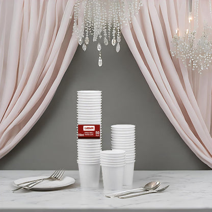 Careswipe White Paper Cups 150 ML 50 Pcs In 1 Packet 80 Packet in 1 Carton Box - Direct Supply for Hotels, Office, Retail, Bulk Wholesale Supply
