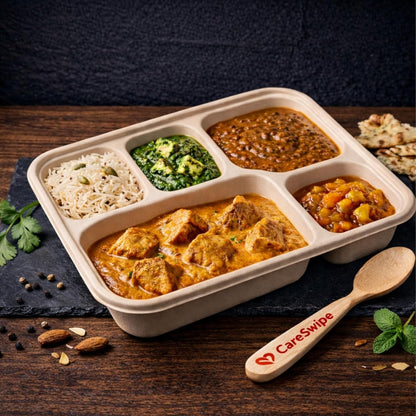 Careswipe disposbale plates I meal tray I 5 compartment - 1 pack 25 PCS in 1 Master Box 16 Packets per Carton Total 400 Pcs